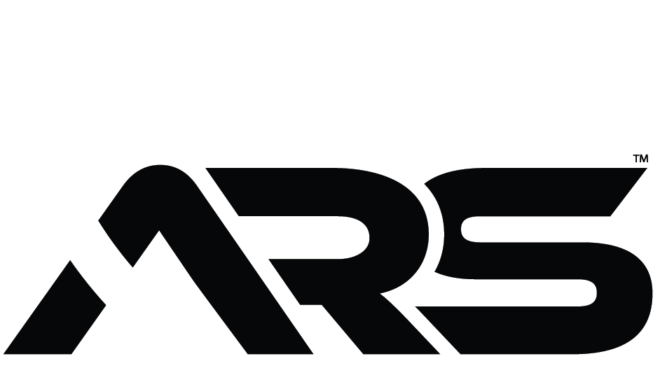 adventure rack systems ars logo with white and gray mountains