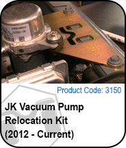 JK vacuum pump relocation kit 2012 to current