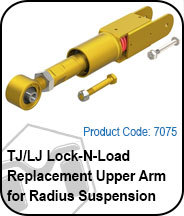 TJ LJ Lock-N-Load replacement upper arm for radius suspension