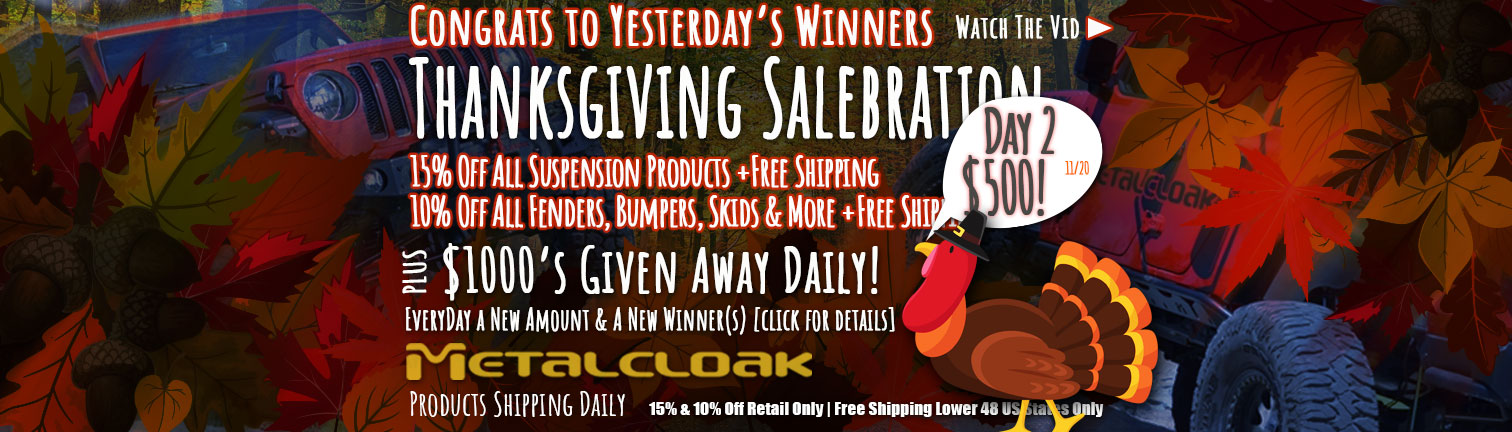 metalcloak thanksgiving black friday sale fall leaves and jeeps