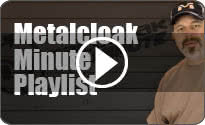 MetalCloak Minute Playlist with man wearing brown t-shirt and blue and gold MetalCloak hat