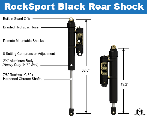 RockSport Black Front Shock Specifications