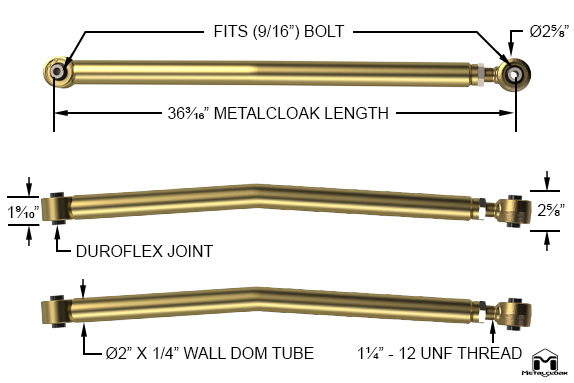 Long Arm Rear Lower Arm Measurements & Dimensions