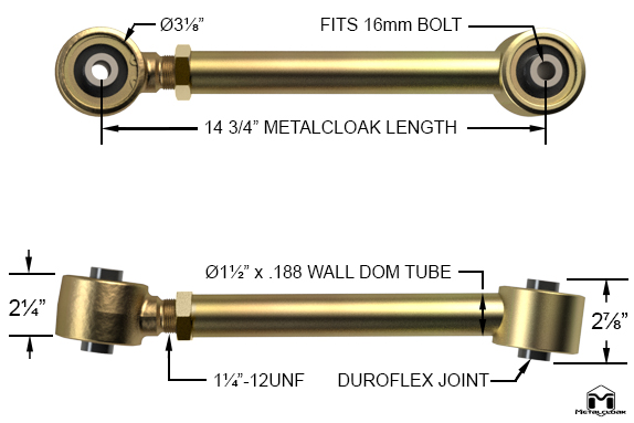 Bronco 6G Upper Rear Duroflex Control Arm Specifications