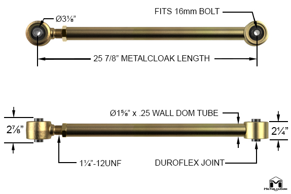 Bronco 6G Lower Rear Duroflex Control Arm Specifications